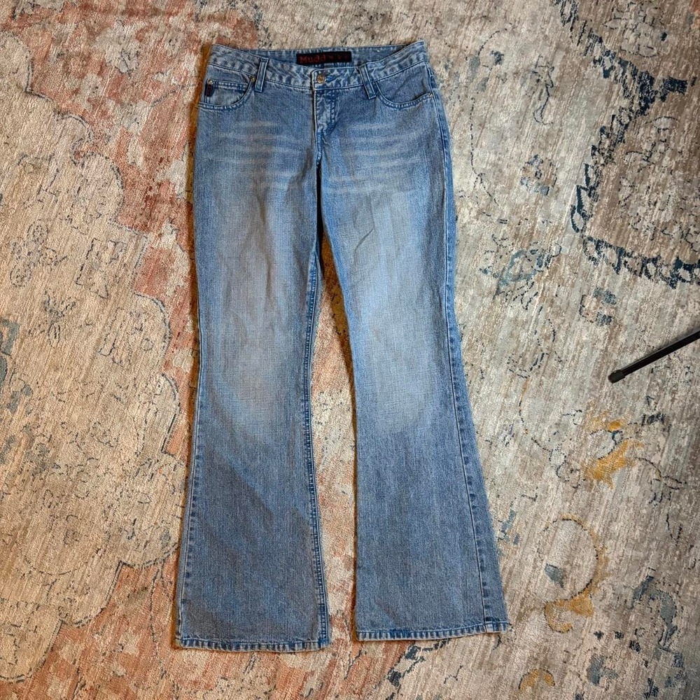 Mudd Womens Blue Low Rise Flare Jeans Size 7 Y2K Light Wash Denim 4JK868K